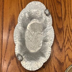 Vintage trade continental handwrought aluminum tray